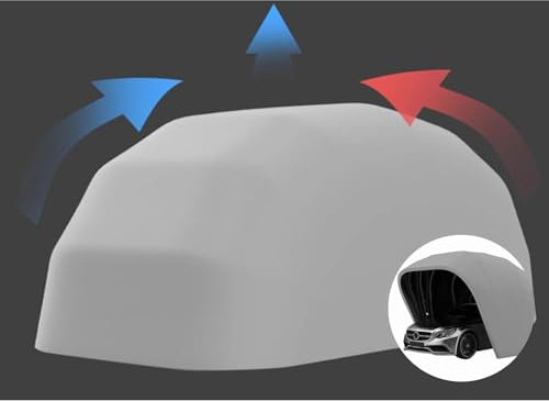 Carpa hidráulica para cochera – Cubierta semiautomática de acero inoxidable para lluvia, plegable móvil telescópica garaje para coches, protección al aire libre y comodidad