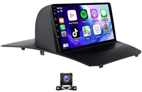 iSpchen Android 13 Radio de coche doble DIN inalámbrico CarPlay Android Auto para Ford Fiesta MK6 año 2008 – 2016, 9 pulgadas HD pantalla táctil control por voz Bluetooth 4.0 FM RDS Radio GPS Navi