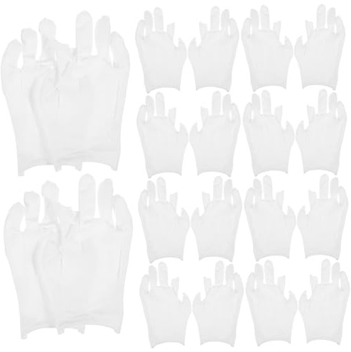 FIXOSHEE 12 Paare Baumwollhandschuhe mit Fingern Weiß Baumwolle fingerlos Hände Handschuhe zum Schlafen Arbeitshandschuhe aus Baumwolle Baumwollschlafhandschuhe Yoga-Handschuhe