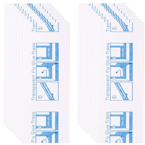 16 Pièces Piège Mouche Fenêtre Autocollant pour Intérieur Pièges Collants Papier à Mouche Bandes Adhésives Transparent pour Extérieur Intérieur Maison École Restaurant Cantine