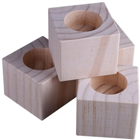 Rialzi per mobili in legno resistenti – Confezione da 4 elevatori per letto con aumento di altezza di 5/10/15 cm, per divano, sedia, tavolo, sgabelli, armadi (diametro 4,5 cm, altezza massima 10 cm)