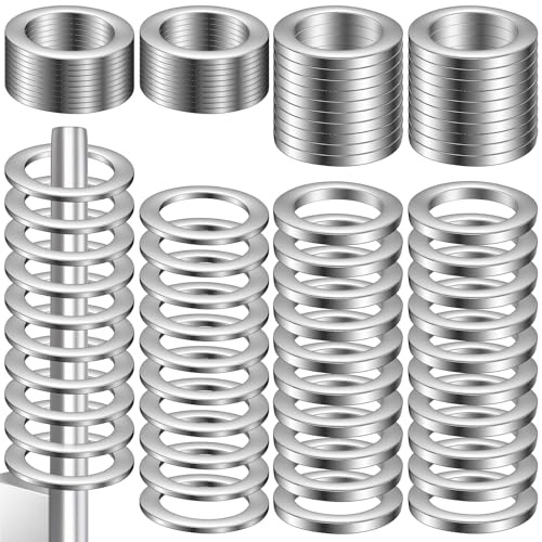 HJZHII 80 Stück Fitschenringe Zimmertüren 1mm & 2mm Unterlegscheiben Silber | Türscharnier Silber Edelstahl Beilagscheiben Sortiment für Standard Zimmertüren Montageringe