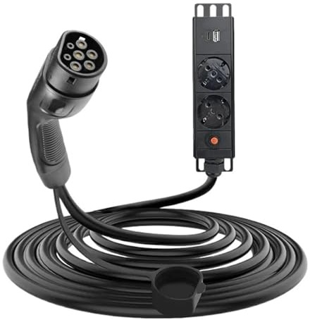 WAFOHSR Cable del Cargador De La Descarga Lateral Coche Eléctrico Type2 16A EV For Estación Carga Recarga Segura