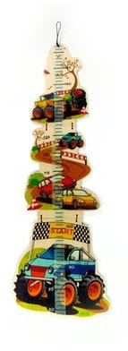 Trädekoration mätsticka monstertruck BxLxH 240 x 6 x 740 mm NY mäta trä skala storlek tumstock linjal trädekoration träleksaker trä Seiffen Erzgebirge leksak