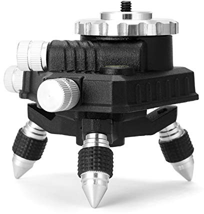 Geevorks 360° Base del Soporte de Nivel Láser,Interfaz de 1/4 '' Soporte de Trípode de Ajuste Fino para Nivel Láser,Trípode de Calidad para Todo Tipo de Nivel