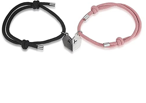 ALBERTBAND Magnet Armbänder für Paare Personalisiert mit A-Z Buchstabe Namen Geburtstag Weihnachten Valentinstag für ihn sie Partner Geschenke für Männer Frauen (Style 9)