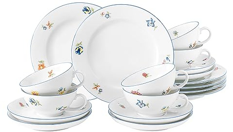 Seltmann 001.762548 Sonate Traditionell Porzellan Teeservice, Rund mit Relief, Mehrfarbig, 18-Teilig | ef, Mehrfarbig, 18-Teilig