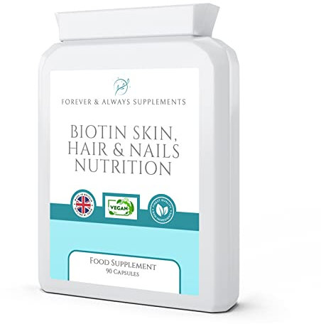 90 x Vegan Hair Skin and Nails Vitamins for Women & Men, Vegan Collagen, biotin and zinc Complex for Hair Growth, Strong Nails & Healthy Skin