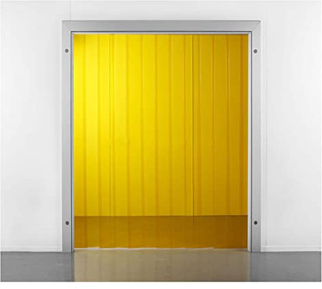 SYFXZZDS Tenda Industriale in PVC a Strisce per Congelatori Walk-in, Raffreddatori, Porte Magazzino, Giallo (2.1mm, 90x200cm)