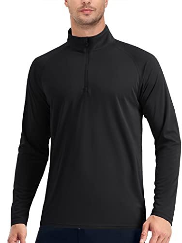 EKLENTSON Men's Sun Shirt Lightweight UPF 50+ Sun Protection T-Shirts Athletic Workout Rash Guard,Black,M
