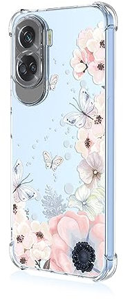 BORYA Case for Honor 90 Lite 5G, Shockproof TPU Bumper Clear Ultra Thin Soft Silky Premium Silicone Cover with Cute Elegant Simple Pattern, A48