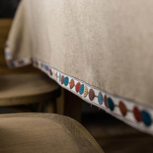 XQSSB Tischdecke Tischwäsche Cotton Wear Resistant Lotuseffekt Tischtücher mit Zarten Pastelltönen Light Coffee 130 × 180cm