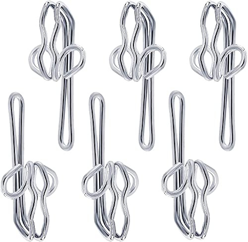Metal Pencil Pleat Curtain Hooks Silver 20 Pack for Header Tape | 20 silver metal curtain hooks for pencil pleat header tape, suitable for hanging curtains on compatible tracks or poles.