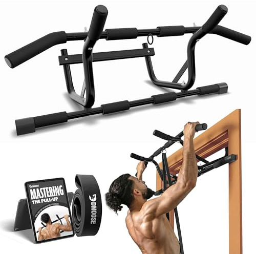 DMoose Klimmzugstange für Tür – Maximale Tragkraft 158,8 kg, Klimmzugstange für Krafttraining, Heim-Fitnessgeräte mit kompletter Installationsanleitung (evtl. nicht in deutscher Sprache)