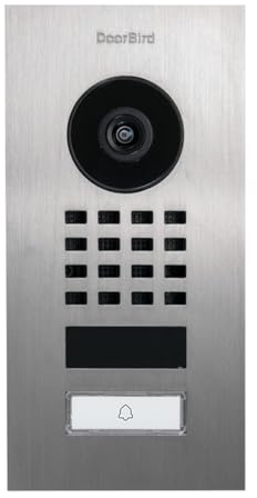 DoorBird D1101V Unterputz IP Video Türstation | Video-Türsprechanlage mit 1 Ruftaste, WLAN, Bluetooth, HD-Video, Bewegungssensor, in Graphitschwarz (Raven Polar)