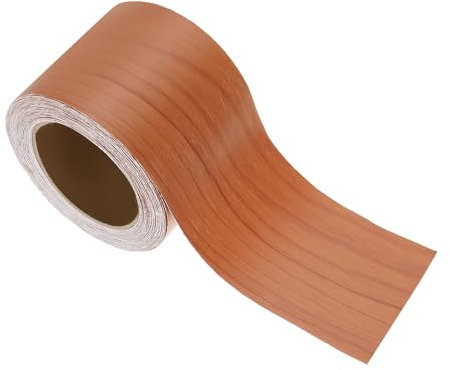 PATIKIL Pellicola Adesiva Legno 5cm x 10m, Nastro Autoadesivo Realistico con Texture Realistica per Porte da Pavimento, Tavoli, Armadi, Scrivanie, Ciliegio Rosso