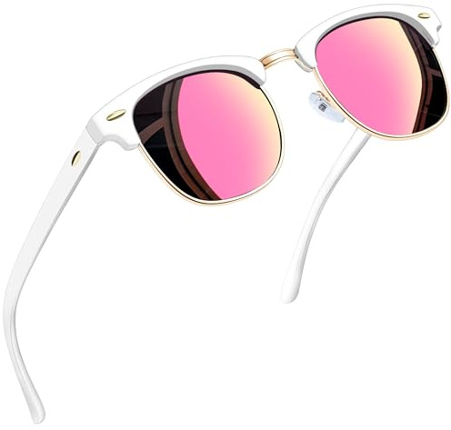 Joopin Polariserade Solglasögon Män Kvinnor Halvram Retro Classics Damer Rektangulära Solglasögon Herr Unisex UV400 Skydd