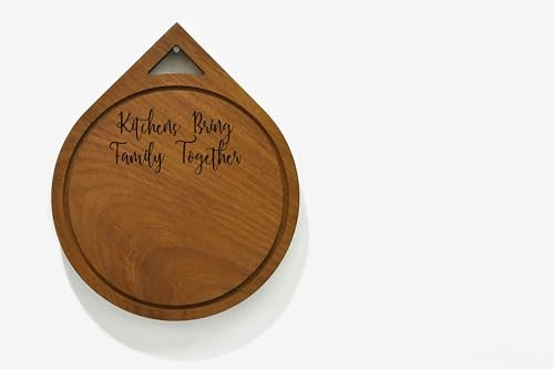 Round Wooden Chopping Board - Solid Iroko Wood - Engraved Cutting Board - Personalized Family Restaurant - Kitchen Farmhouse Wall Decor