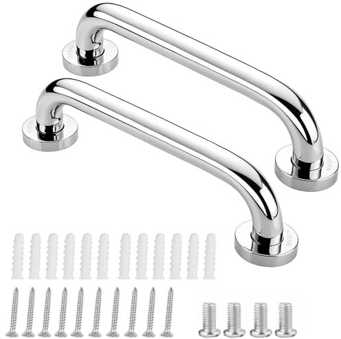 304 Stainless Steel Non-Slip Grab Bar – Bathroom Safety Handle for Shower, Bathtub, Toilet, Kitchen & Stairs – Disability & Elderly Assist Rail(30CM 2PCS)