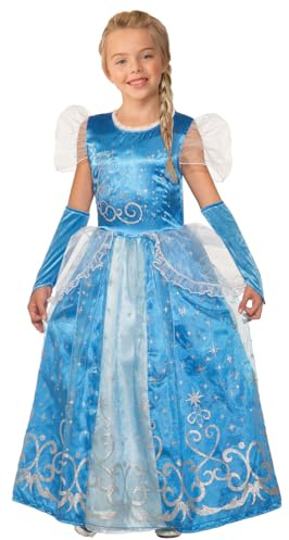 Rubies Disfraz Princesa de las nieves para niña, Trajes princesas, Vestido con manguitos, Azul para fiestas, regalos, cumpleaños