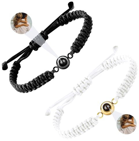 JONZIN Personalisierte Geschenke,Fotoarmband mit Eigenem Foto, Personalisierte Armbänder Foto Bild Paar Armbänder Geschenke für Damen Freundin Paare Männer Weihnachten Geburtstagsgeschenk