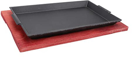 Parrilla de Hierro Fundido Antiadherente Bandeja Antiadherente Bandeja para Asar a La Parrilla Sartén Elegante para Filetes