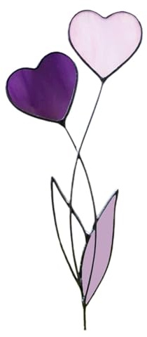 Coloured Metal Heart Stake - Stained Metal Plant Stake Heart Shape Garden Stake Valentine's Day Gift Flower Decoration for Home Love Heart Metal Flower Stake
