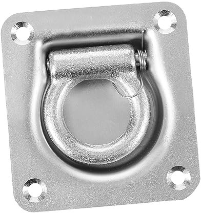 MUCKLILY 1 Pz Anello di legatura a forma di D galvanizzato camion ancoraggi di ancoraggio incassati montare d anelli legano le ancore anello a D per carichi pesanti Silver