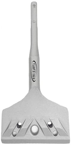 Regiis Tech SDS Plus Floor Scraper 3 in. x 7.5 in. Wide Angled Flooring Adhesives Remover, Cranked Thinset Removal Tool Chisel Bit for Rotary Hammer Drill