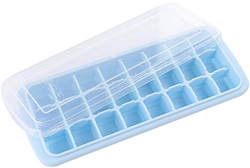 Silikon Eiswürfelform Eiswürfelbehälter Frozen Cubes 24 Fächer mit Deckel für Bars Haushalte Party