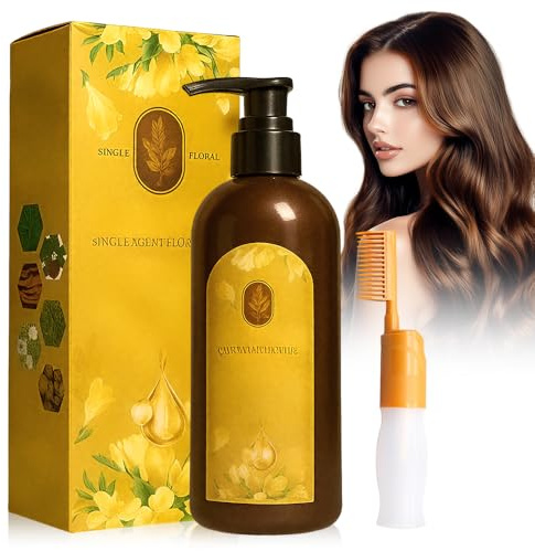 Nourishing Haarfarbe auf Pflanzenbasis, 300ML Haarfarbe Shampoo auf Pflanzenbasis, Nourishing Herbal Hair Dye für Männer und Frauen Graues Haar (Dunkelbraun)