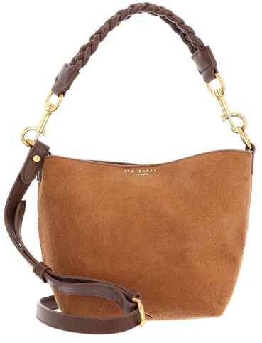 Ted Baker Women's S283964TANO/S Weave Handle Suede Small Bucket Bag, TAN