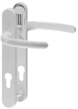 UPVCSTORE White - Direkt uPVC Door Handle 122mm Screw Centres 92PZ – Sprung Lever/Lever Replacement Set for Double Glazing & Composite Doors – Reversible, Weather-Resistant & Salt-Spray Tested