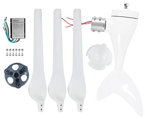 Kit de generador de viento, potente turbina eólica industrial de 400 W con controlador para uso fuera de la red en granjas domésticas, aleación de aluminio DC24V de 1,3 metros de