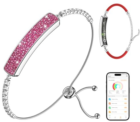 RIFESI Smart Bracelet for Women, Health Activity Fitness Trackers, 24/7 Heart Rate, HRV, Blood Oxygen & Stress Monitor, 24H Sleep Tracker, Free APP for iOS & Android, Pink