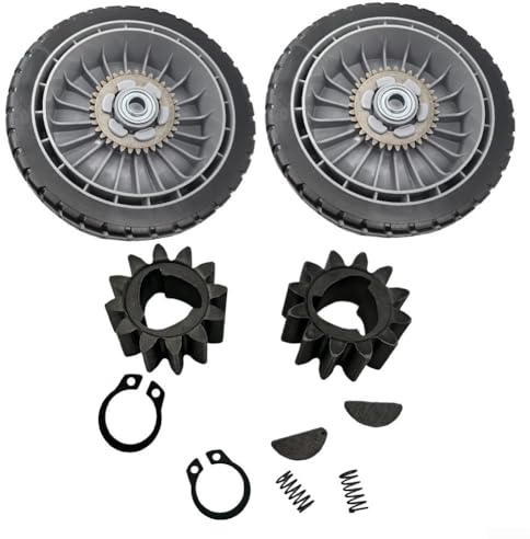 Ruote per tosaerba anteriori e posteriori 8 pollici per Honda HRR216 HRS216 HRT216, set di pezzi di ricambio con ingranaggio e molle, 44710-VL0-L02ZB 42710-VE2-M02ZE (2 ruota posteriore + 2 ingranaggi