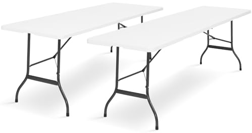 IDMarket - Set di 2 tavolini pieghevoli portatili da 180 cm, per il campeggio o il divertimento