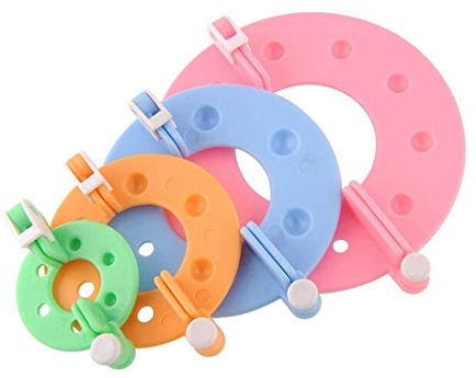 BSGP Set mit 4 Größen Flusenbälle, Webermacher, Pompom-Maker, Kugelweben, Nadeln, Stricken, Basteln, Wollknäuel, DIY-Werkzeug-Set