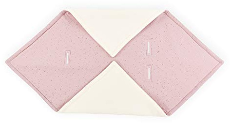 KraftKids Decke für Babyschale in Musselin goldene Punkte auf Rosa, 75 x 75 cm große Baby-Decke, flauschig warme Fleece-Decke
