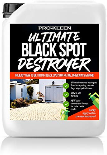 Pro-Kleen Ultimate Black Spot Remover and Destroyer for Patio, Stone, Block Paving, Indian Sandstone, and more. Easy to Use Fluid that Powers Through Stubborn Dirt & Grime (5 Litres)