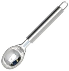 Fackelmann Elemental Servierlöffel, Teig für Kekse, Eiskugel, Edelstahl, Rohrgriff, 19 cm, 1 Stück