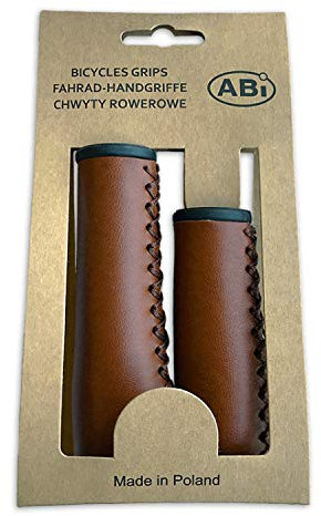 Fahrradgriffe Kunstleder ABI Lenkergriffe Set 22 x 95 / 120mm braun