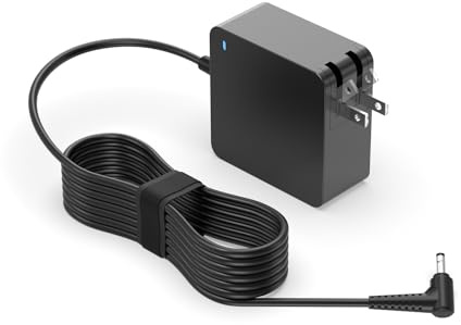 Superer Charger Fit for Lenovo Laptop, Ideapad 1 3 5, Slim 3 5 7, S340 S145 330 320 310, Flex 5 4 14 15, V14 V15 V17, Upgraded Version, Foldable Plug, Lengthened Power Cable, Charging Light, 65W 45W