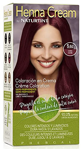 Naturtint | Henna Cream | Coloración Semipermanente en Crema Sin Amoniaco | +90% Ingredientes Naturales | Hasta 12 Lavados | 5.62 Caoba | 110ml