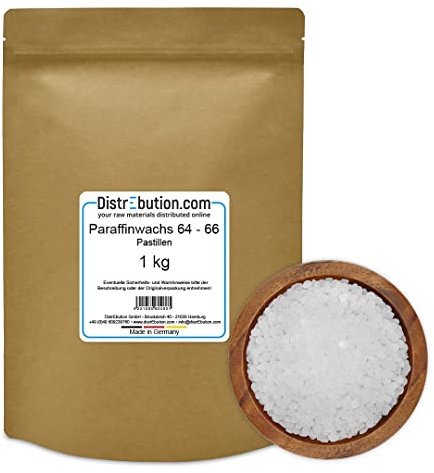 1 kg Paraffin Wachs 64-66 °C in Pastillen - Hochschmelzendes Wachs - Paraffinwachs für Kerzenwachs & technische Anwendungen - Qualitätswachs