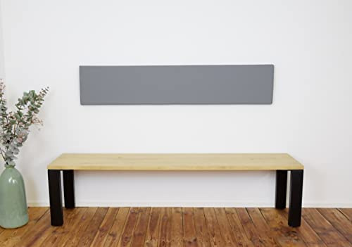 Lycce Wandkissen Kunstleder mit Montage-Set grau 115cm x 30cm