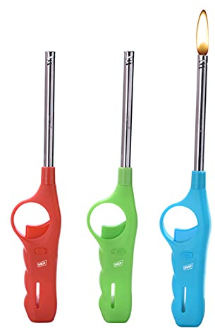 3 Stück Feuerzeug Stabfeuerzeug Gas 27 cm Lang +1x (Konsumany® Stab- Stumfeuerzeug 12,5 cm Lang)