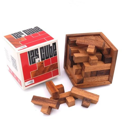 ROMBOL 125er-Cube - herausforderndes Denkspiel aus edlem Holz für Knobel-Fans, Modell:medium