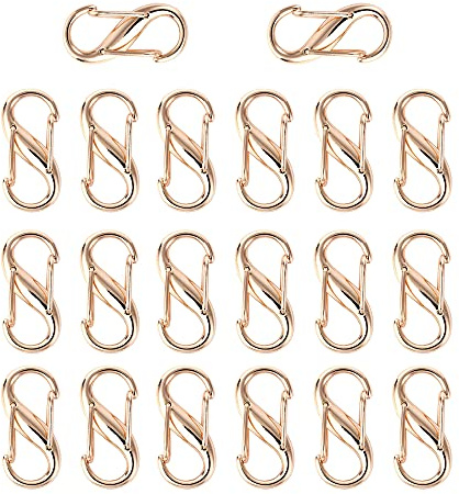 Hazrcvr Einstellbar Metallschnallen 20 Stück Metallschnallen S Karabiner Golden Verstellbare Schnallen Karabiner Gold Karabiner Klein Metall für Kettenriemen Umhängetasche Handtasche