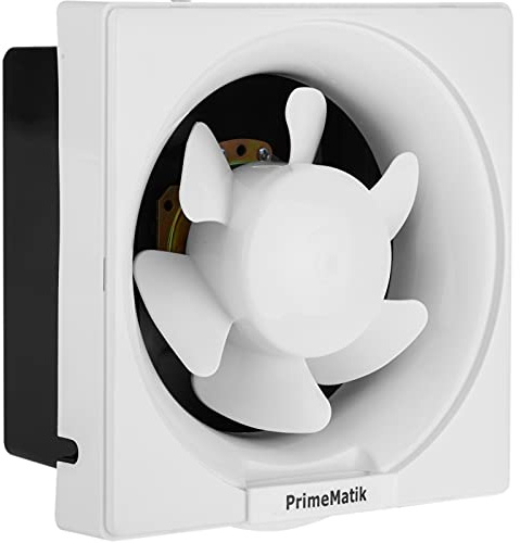 PrimeMatik - Ventilador de Escape, Extractor de Aire 240x240 mm sin Tapa con Sistema antirretorno para baño Lavabo Cocina trastero Garaje